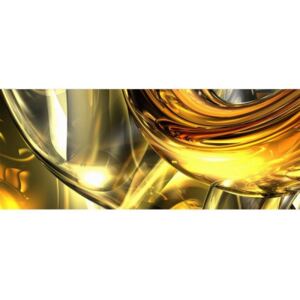Panoramatická fototapeta - Zlatá abstrakcia + zadarmo lepidlo - 375x150cm