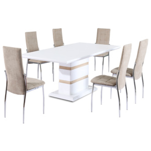 Jedálenský stôl MADOS biela lesk Tempo Kondela