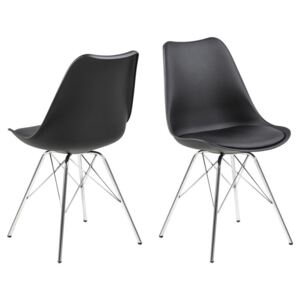 Dizajnová stolička Nasia, čierna - chróm