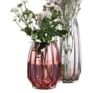 Set dvoch váz, sivá/ružová, ELYSES TYP 1