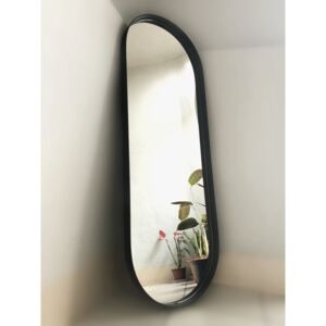 ICONIC Čierne oválne zrkadlo Podsvietenie: Biela denná, Rozmer zrkadla: 40x75 cm