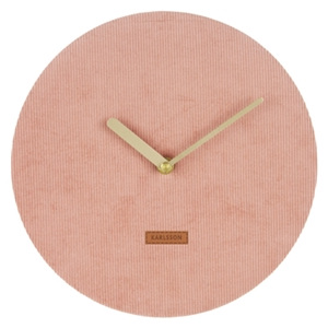 Karlsson Ružové nástenné hodiny - Karlsson Corduroy, OE 25 cm
