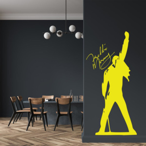 GLIX Freddie Mercury - samolepka na stenu Žltá 30x15 cm