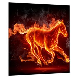 Obraz koňa v ohni (30x30 cm)