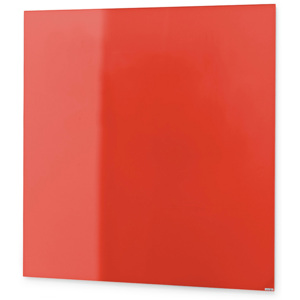Sklenená magnetická tabuľa, 500x500 mm, svetločervená