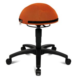 TOPSTAR Zdravotná stolička HALF BALL - oranžová, plastový kríž