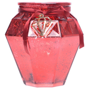 Červený sklenený svietnik Ewax, výška 16 cm
