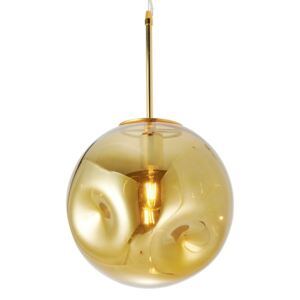 BonamiZávesné svietidlo z fúkaného skla v zlatej farbe Leitmotiv Pendulum