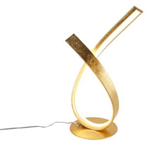 Dizajnová stolná lampa zlatá 38,5 cm vrátane LED a stmievača - Belinda