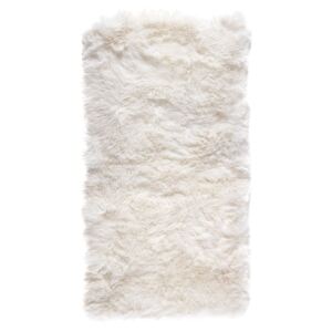 Biely koberec z ovčej kožušiny Royal Dream Zealand, 140 × 70 cm