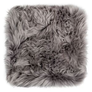 Sivý sedák z ovčej kožušiny na jedálenskú stoličku Royal Dream, 40 × 40 cm