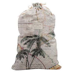 Látkový vak na bielizeň s prímesou ľanu Linen Couture Bag Palm Trees, výška 75 cm