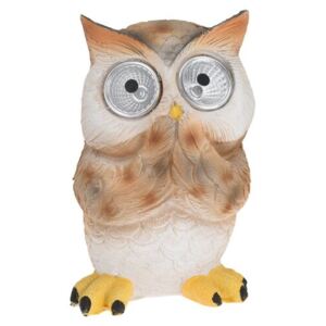 Solárne svtlo Standing owl hnedá, 9 x 9 x 12,5 cm