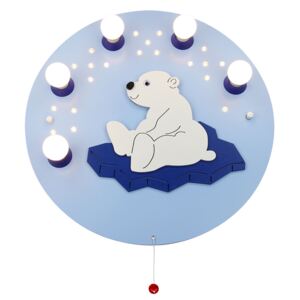 Stropné svietidlo Ľadový medveď, svetlomodré 5-pl
