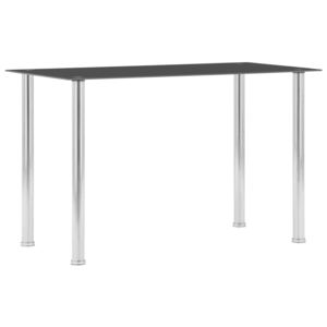 Jedálenský stôl, čierny 120x60x75 cm, tvrdené sklo