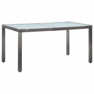 Záhradný stôl sivý 150x90x75 cm polyratanový