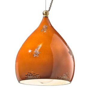 Závesná lampa Federico z keramiky, oranžová
