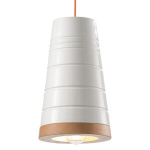 Škandinávska keramická závesná lampa C1785 biela