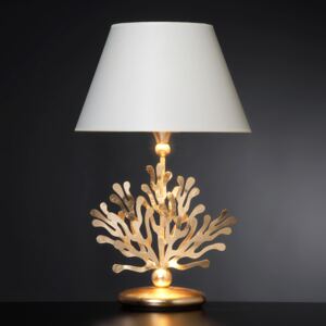 Látková stojaca lampa Coral s lístkovým zlatom