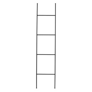 Čierny kovový rebrík Siem ako vešiak na textil - 40 * 180 cm