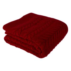 Červený pléd na posteľ Tufalo, 130 × 170 cm