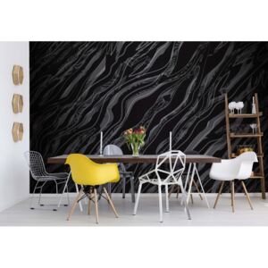 GLIX Fototapeta - 3D Abstract Black Texture Vliesová tapeta - 416x254 cm