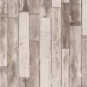 Vliesové tapety na stenu IMITATIONS 2 10236-11, rozmer 10,05 m x 0,53 m, ukladané drevo hnedé, Erismann