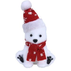 Plastová dekorácia Polar bear červená, 10 x 7,5 x 17 cm