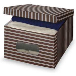 Hnedo-sivý úložný box Domopak Living, 24 × 50 cm