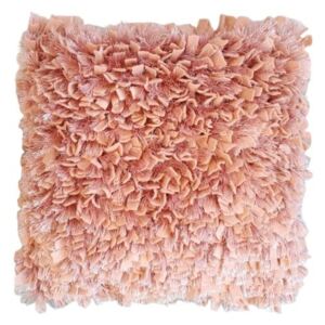 Růžový chlupatý polštář s výplní Anjela růžová - 40 * 40cm