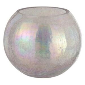 Svietnik fialový perleťový alebo vázička sklenená 4ks set VIOLET