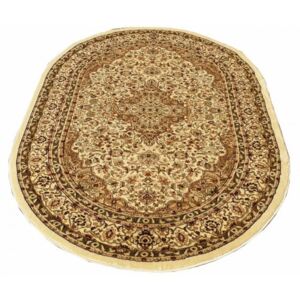 Kusový koberec klasický vzor 6 béžový ovál, Velikosti 160x220cm