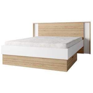 Manželská posteľ SIMPLA 160x200 biela / dub divoký Tempo Kondela