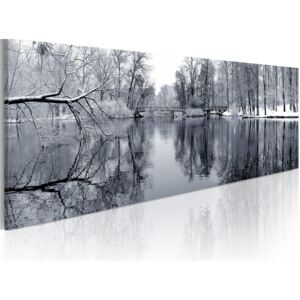 Obraz na plátne - krajinomalba: zima 120x40 cm