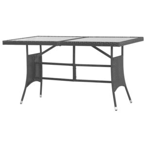 Záhradný stôl čierny 140x80x74 cm polyratanový