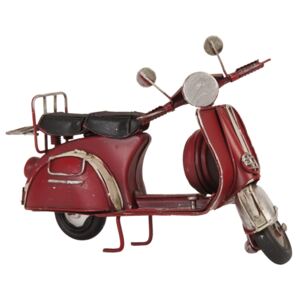 Kovový retro model červeného mopede - 17 * 8 * 10 cm