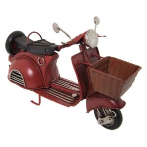 Kovový retro model scooter s košíkom - 16 * 7 * 11 cm