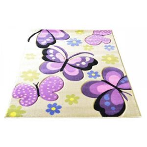 Detský koberec Motýle krémový, Velikosti 133x190cm