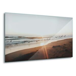 Obraz na skle GLIX - Sunset Flight 4 x 30x80 cm