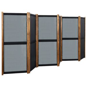 6-panelový paraván čierny 420x170 cm