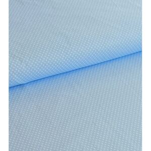 Metráž bavlnená mini látka bodka biely na svetlo modrej | RTex