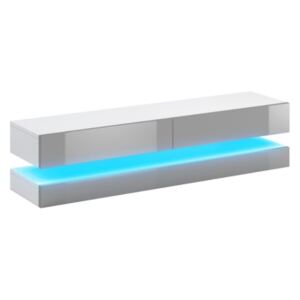 Signal TV stolík Cosmo LED Farba: Biela / sivý lesk