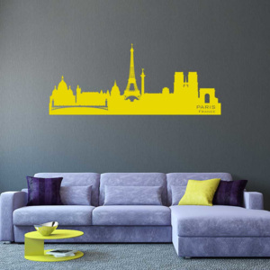 GLIX Panorama Paríž - samolepka na stenu Žltá 100 x 40 cm