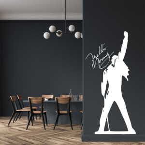 GLIX Freddie Mercury - samolepka na stenu Biela 60x30 cm