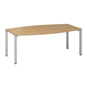 Konferenčný stôl Alfa 420 so sivým podnožím, 200 x 110 x 74,2 cm, dezén buk