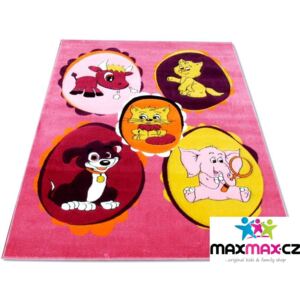 MAXMAX Detský koberec ZVIERATKÁ pink