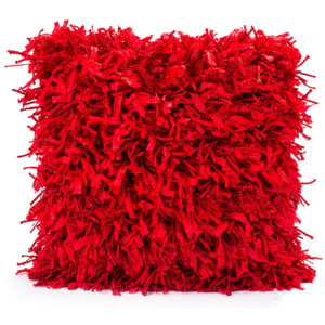BO-MA Trading Obliečka na vankúšik Shaggy červená, 45 x 45 cm