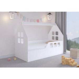 Detská postel ve tvaru domečku - 160 x 80 cm biela