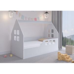 Detská postel ve tvaru domečku - 160 x 80 cm šedá