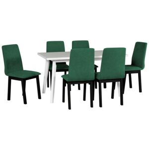 Rozkladací stôl so 6 stoličkami - AL45, Poťahové látky: 5 - Inari23, Farby nožičiek: biela
